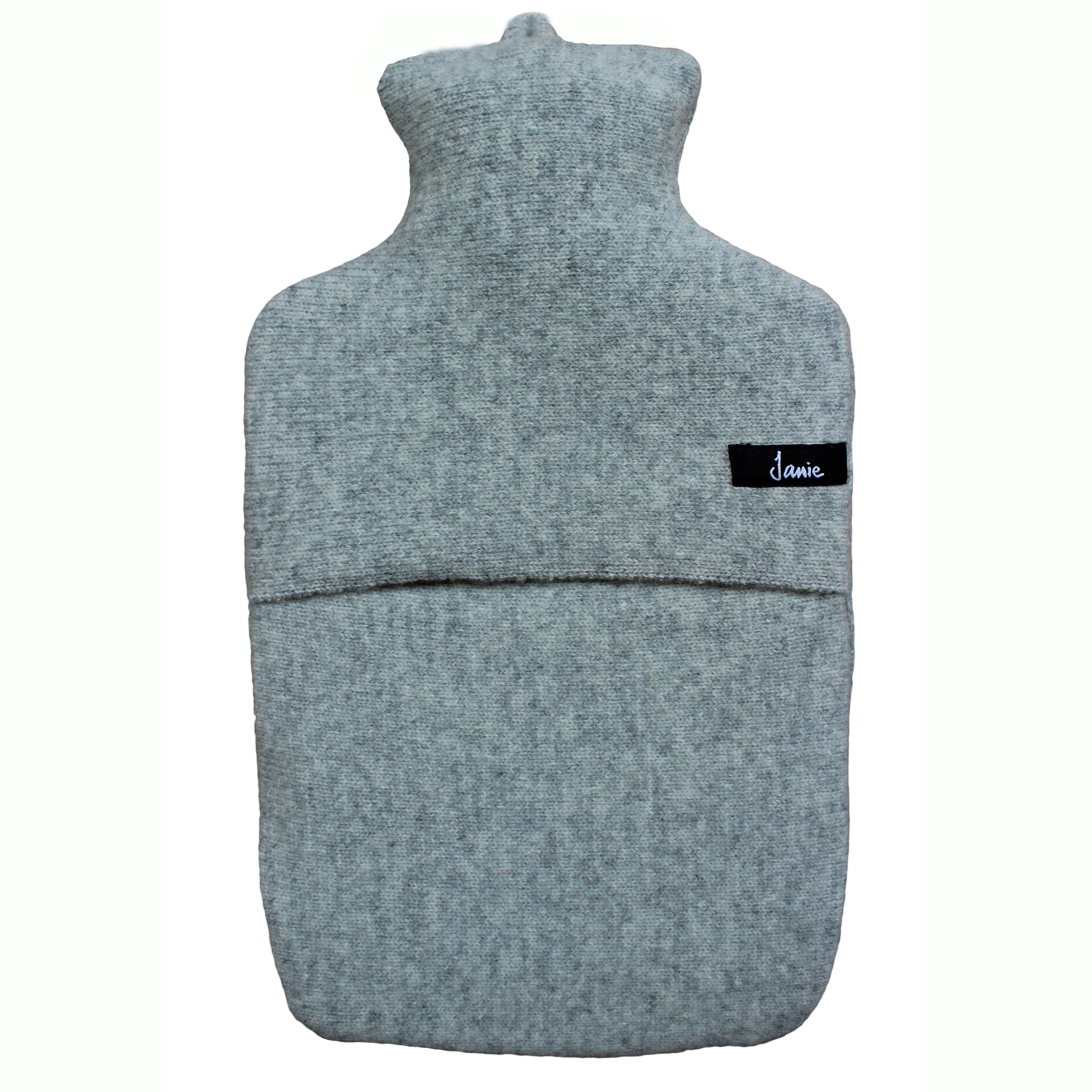 A Treeline Hot water bottle Pearl grey merino wool - Image 3