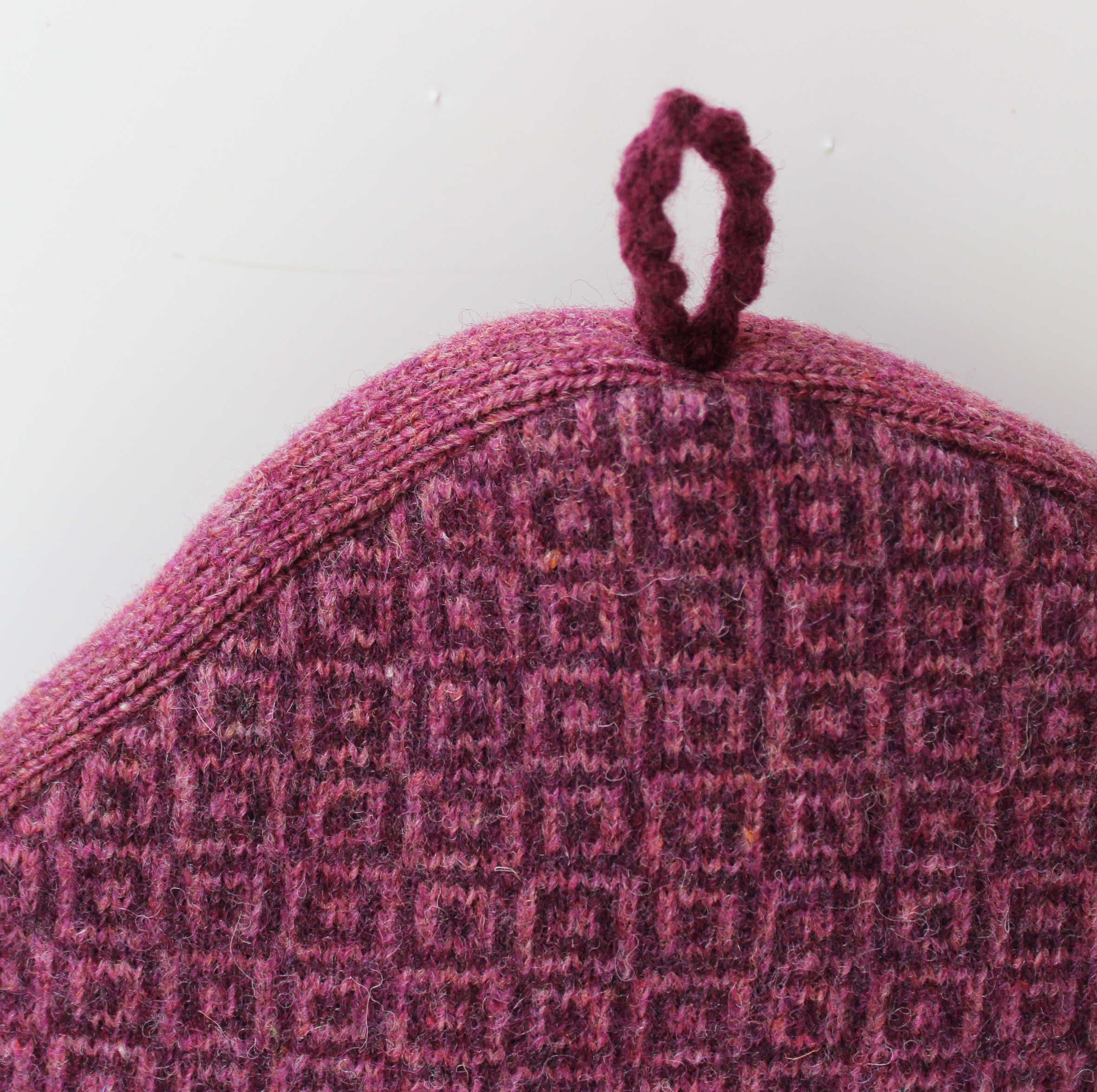 Dark Pink Squares patterned teapot cover - Image 4