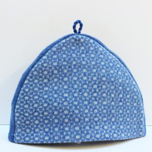 Blue geometric patterned teapot cover