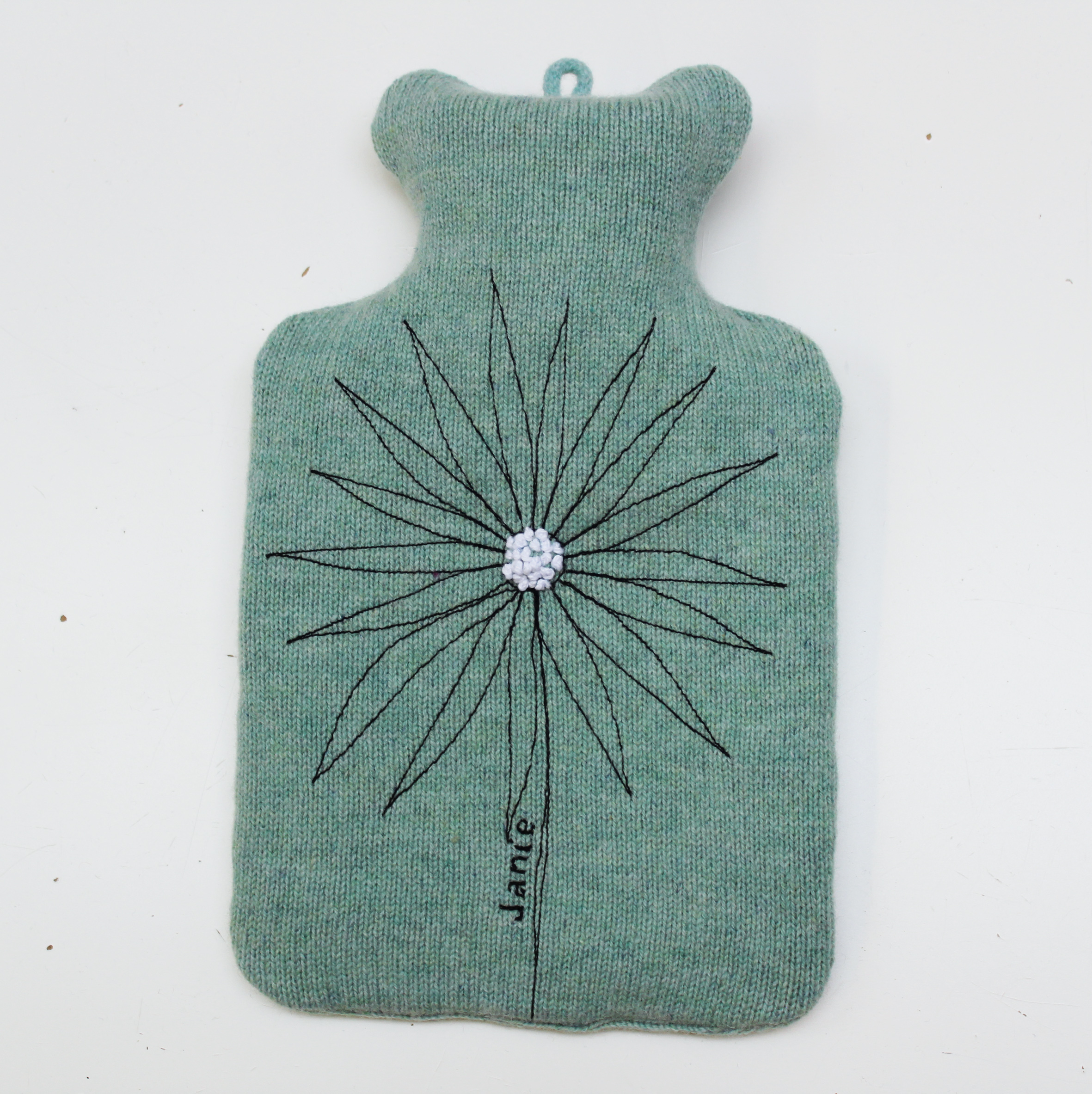 Daisy 1 L hot water bottle Jade green