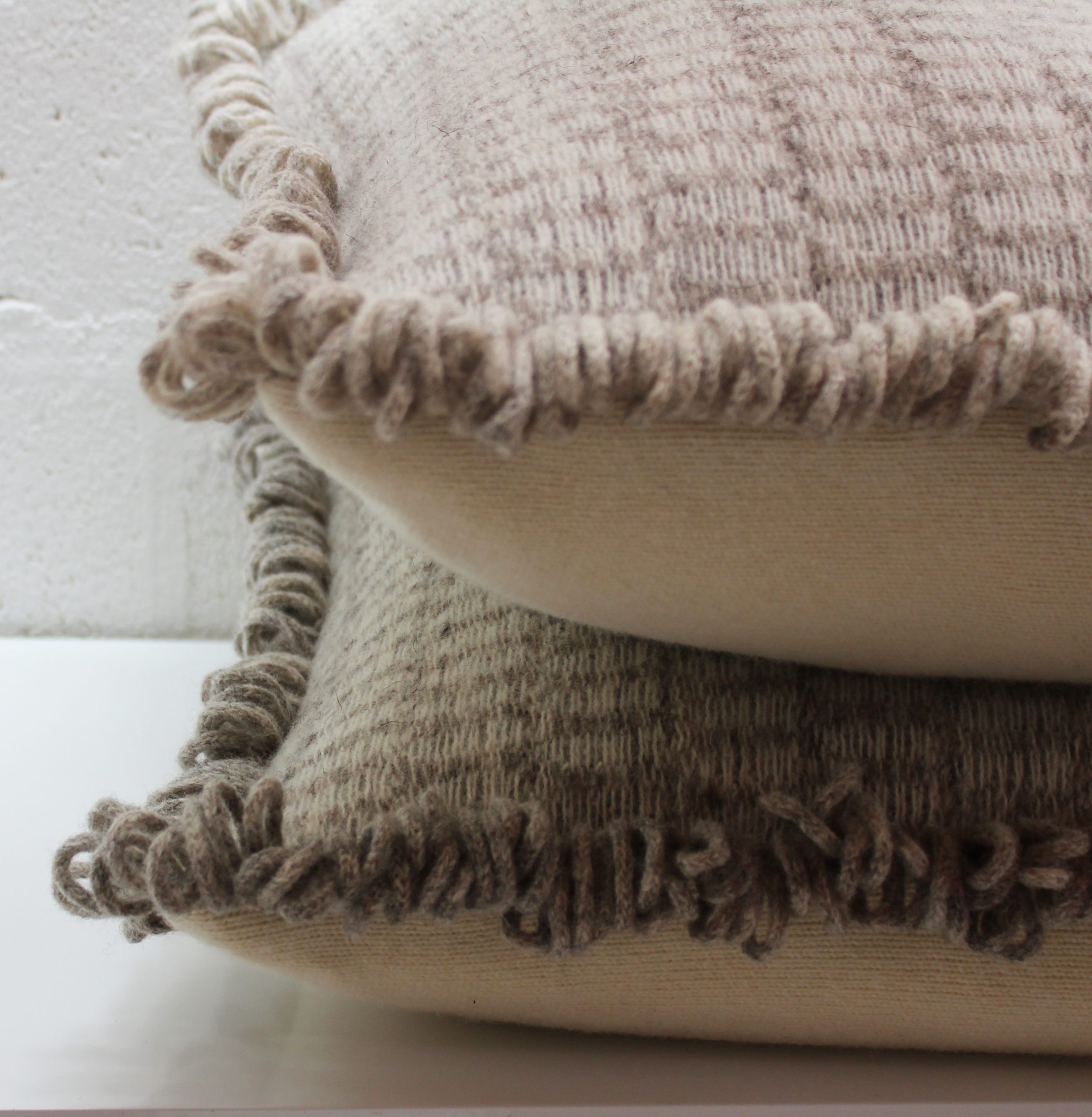 Cell patterned two tone Portland British wool cushion - Image 3