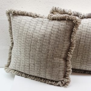 Cell patterned two tone Portland British wool cushion