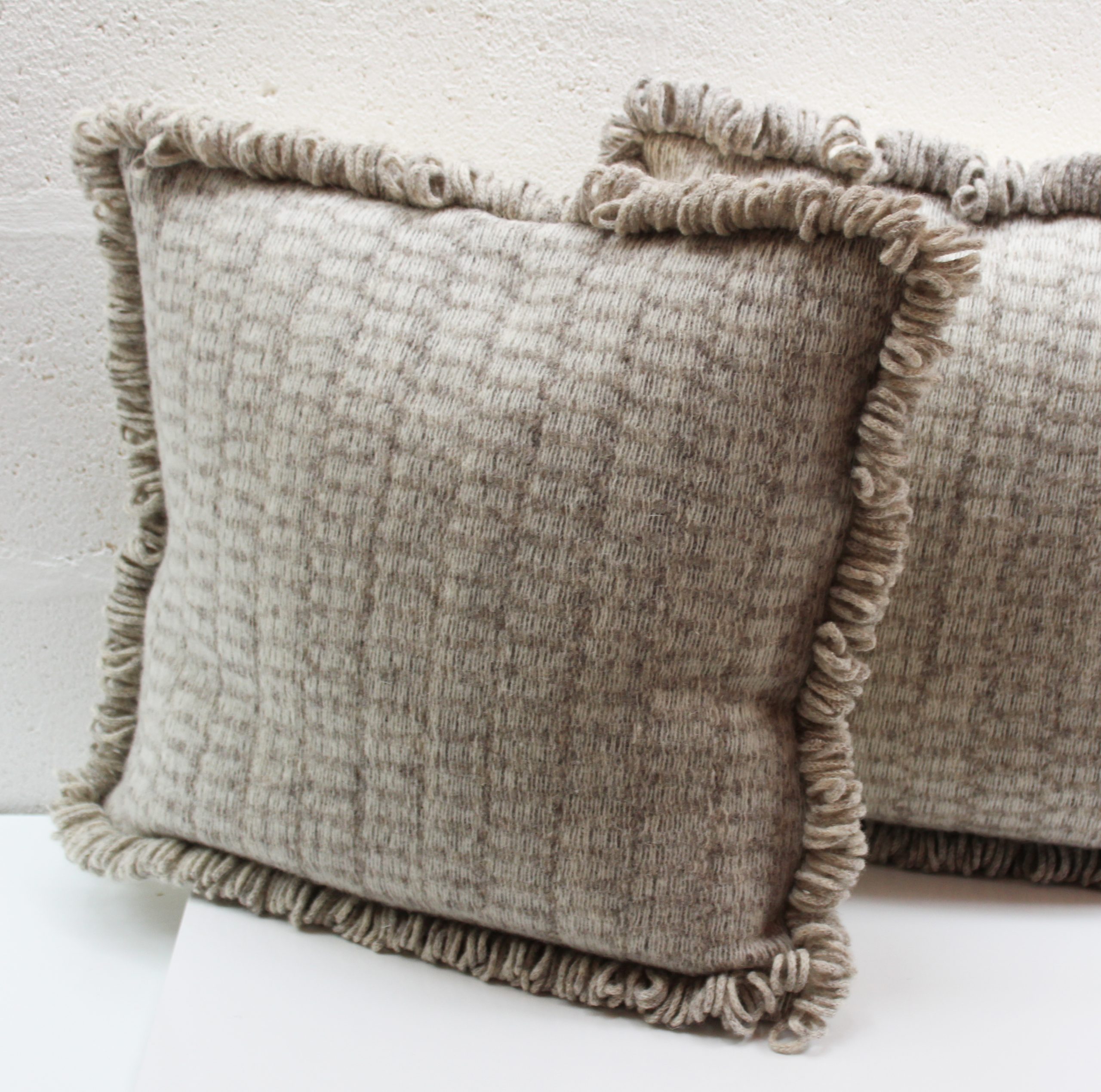 Cell patterned two tone Portland British wool cushion