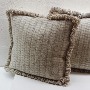 Cell patterned two tone Wensleydale British wool cushion