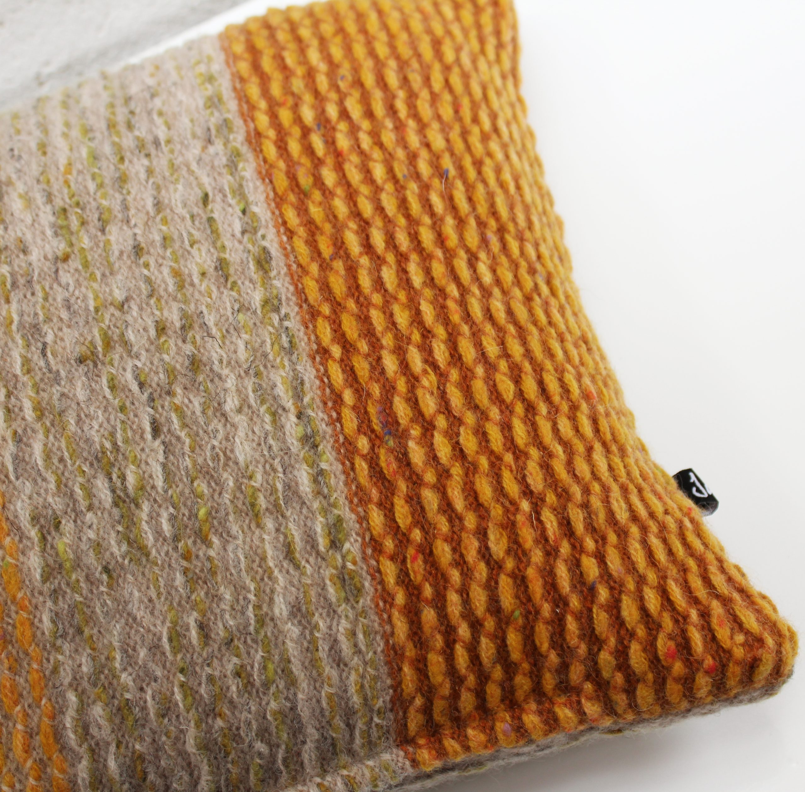 Stoneweave Stripe Gold and Green cushion - Image 3