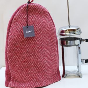 Herringbone  Pink Patterned  Cafetiere cover