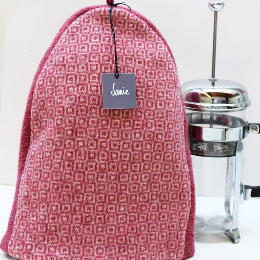 Squares cafetiere pink front