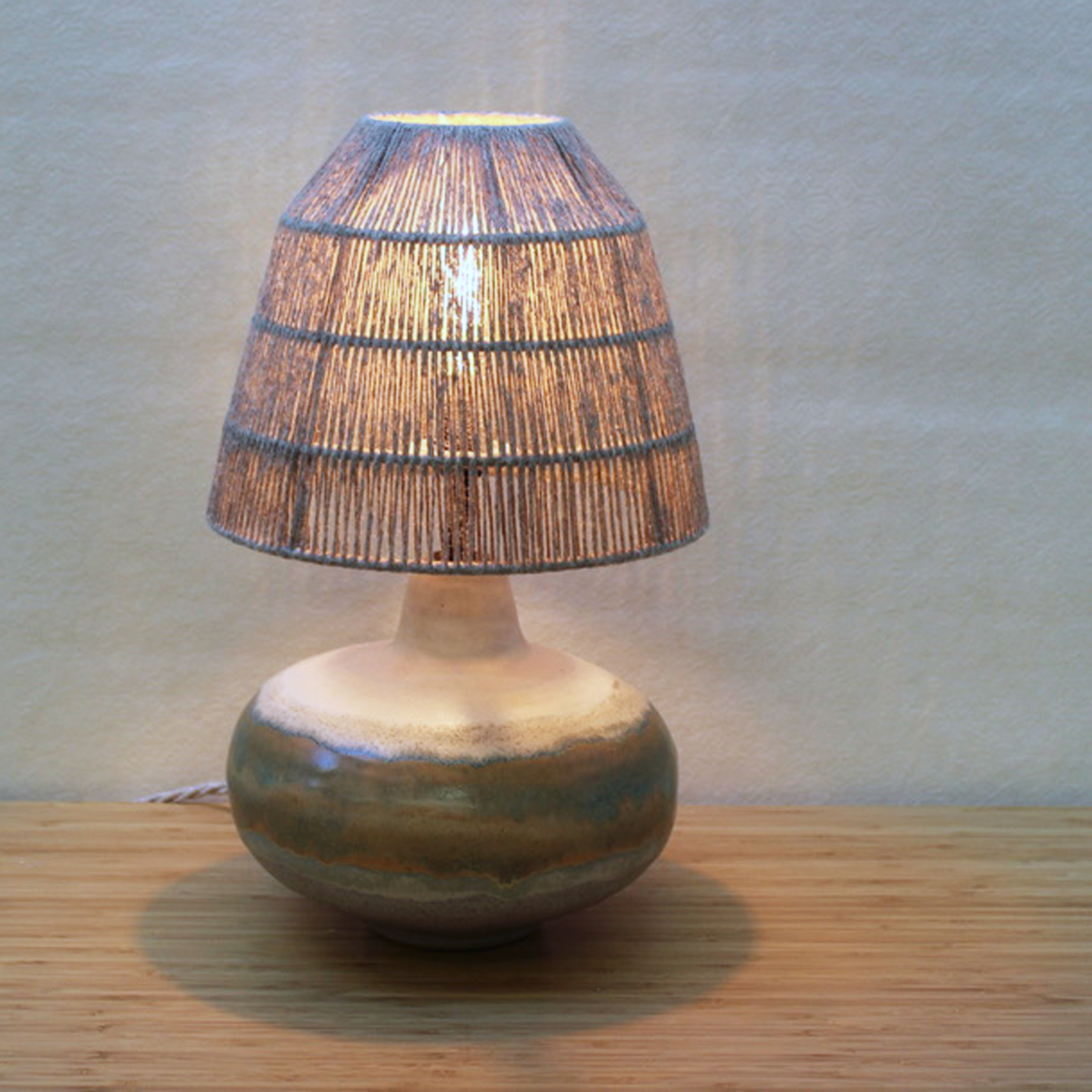 Onion Bottle Stoneware Table Lamp, Stoneware Table Lamp