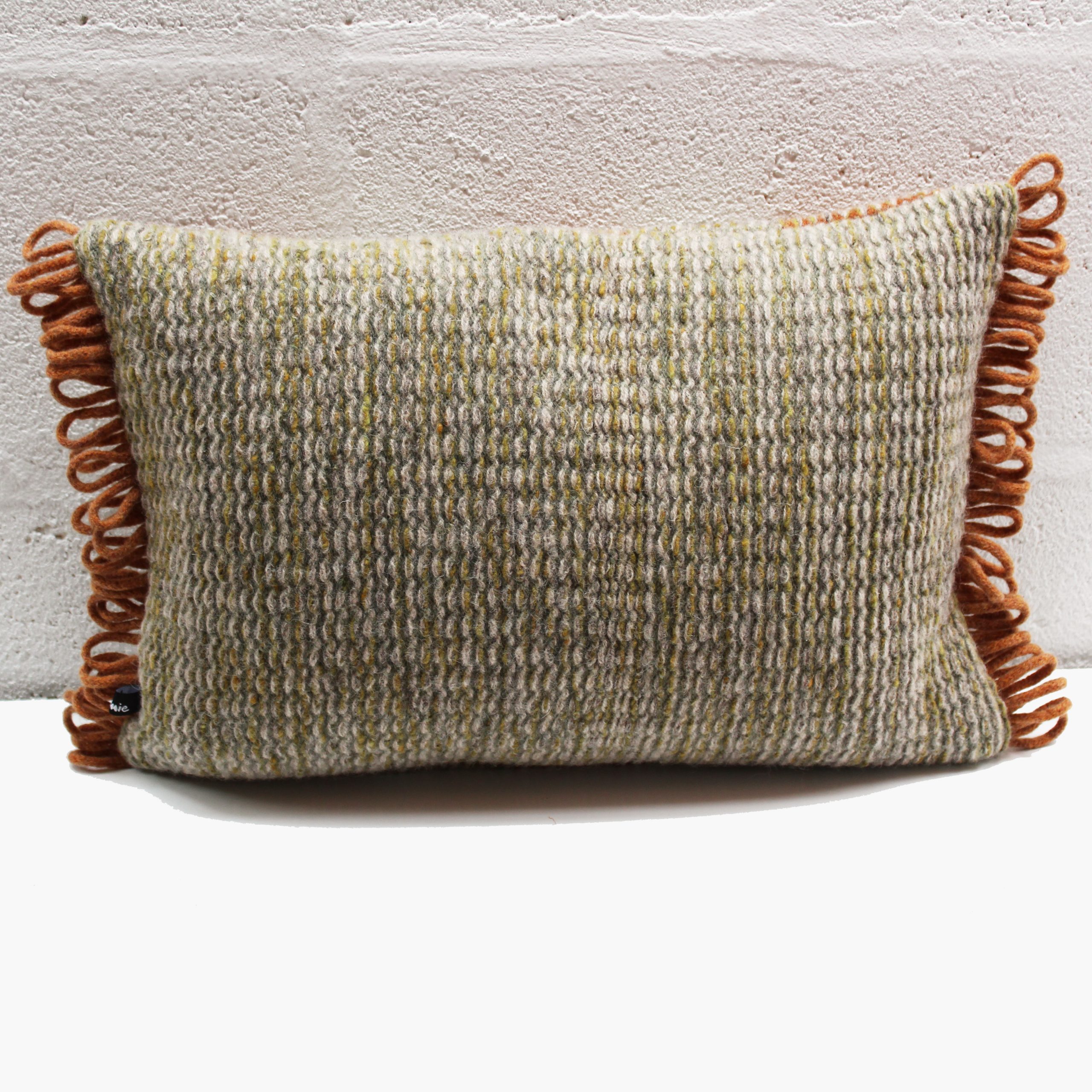 Stoneweave Looped Stripe Goldcrest and Green cushion - Image 4