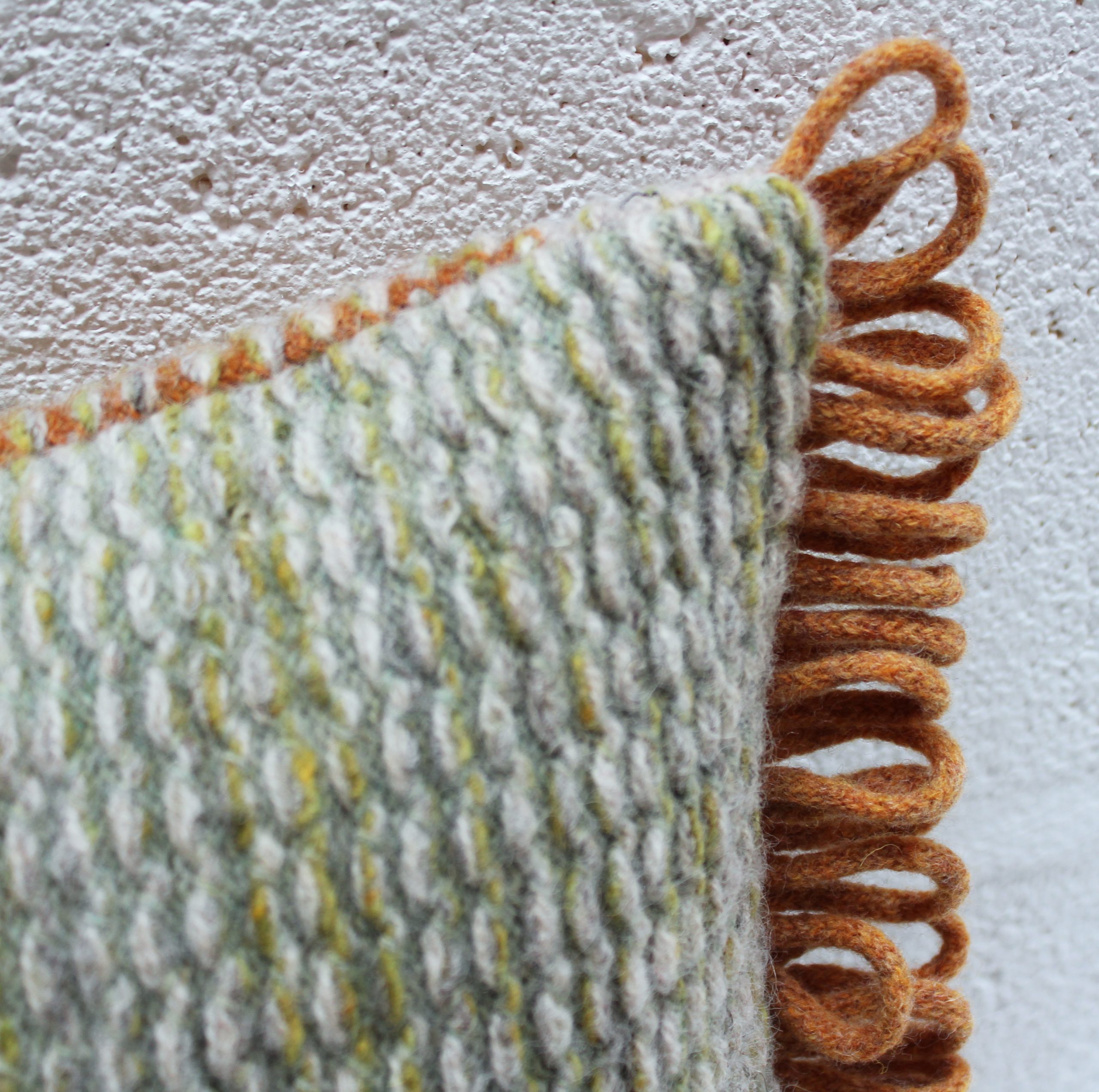 Stoneweave Looped Stripe Goldcrest and Green cushion - Image 3