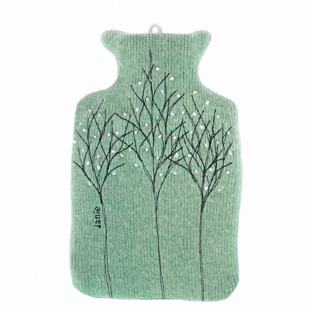 Jade treeline hot water bottle front